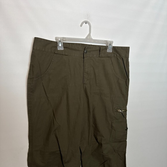 Columbia Pants Womens 16 Green Cargo Mini Ripstop Hiking Climbing Outdoor Trail - Picture 2 of 10